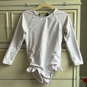 Minnow Long Sleeve Rashguard, Navy Dots